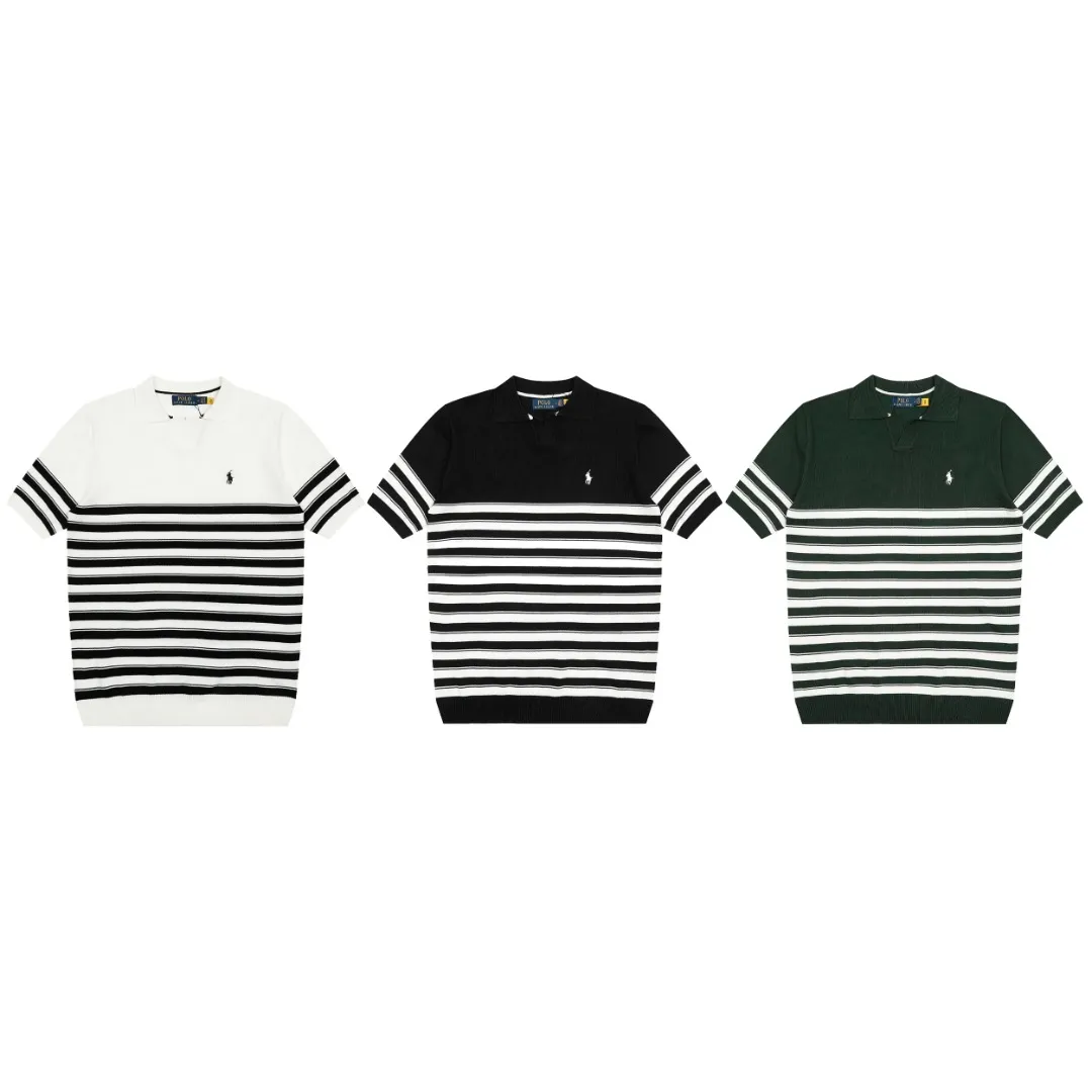 P160 💰 "Top quality" Style number: DS611# (on sale all year round) [Ralph Lauren striped pony embroidered small V-neck knitted POLO short sleeves] ✅Ralph Lauren pinstriped small V-neck ice silk knitted POLO lapel short sleeves ✅Main supply platform live broadcast Wholesale entities ✅ZP quality 1:1 version Scan the code to enter the GF website Counter quality ✅Detailed quality The only one in Guangzhou Imported quality cotton yarn Focus on high-end, cost-effective, and good quality. Needless to say, the version is restored to the original. Loose, comfortable and stress-free. Simple is high-end. Classic is eternal. ✅The upper body is simple and easy to match. A must-have for men and women. Good-looking clothes are never picky. A must-have in the wardrobe. Size: S-XL. Color: Black, White, Green.